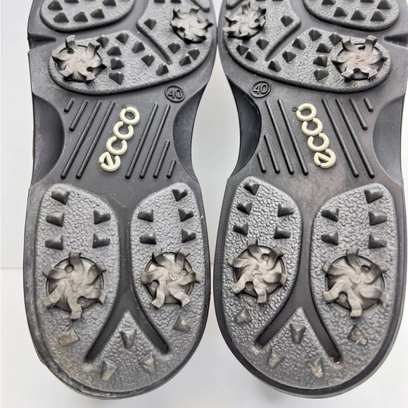 Ecco Womens Classic Leather Gore-Tex Golf Soft Spikes Shoes White/Brown 40/9-9.5 - Picture 13 of 15